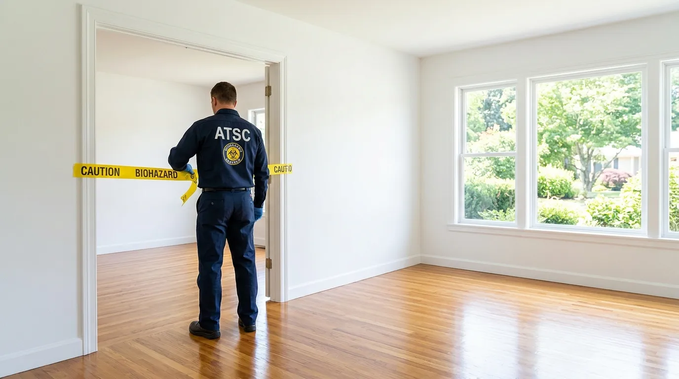 Certified biohazard cleanup crew performing Crime Scene Cleanup in Cleburne